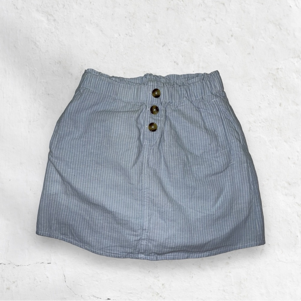 urban outfitters baby blue pinstriped mini skirt
